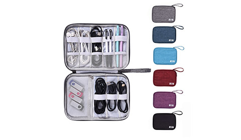 Double Layer USB Cable Organizer Storage Bag