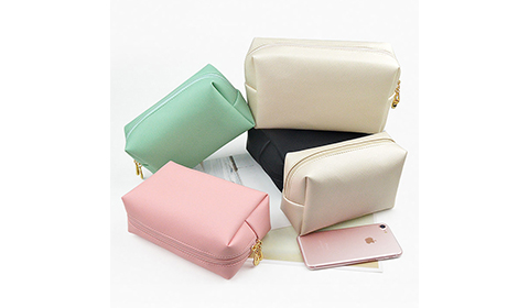 Ladies Portable PU Zipper Waterproof Cosmetic Bag