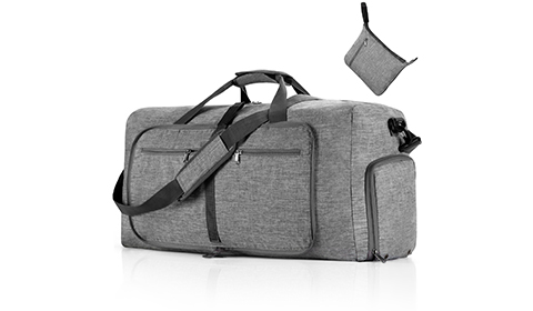 Foldable and Lightweight Travel Duffel Bag with Shoes Compartment