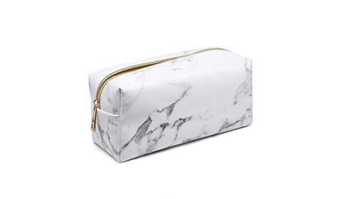 Wholesale Waterproof PU Leather Portable Marble Travel Toiletry Makeup bag
