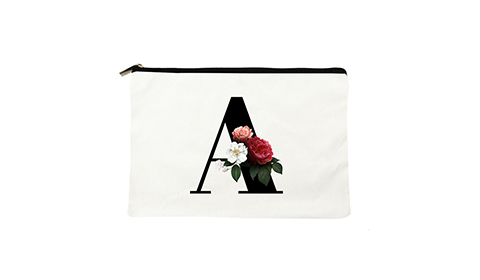 Canvas Cosmetic bag with zipper Promotional Custom Logo Print Washable Makeup Large Capacity Make Up Bag