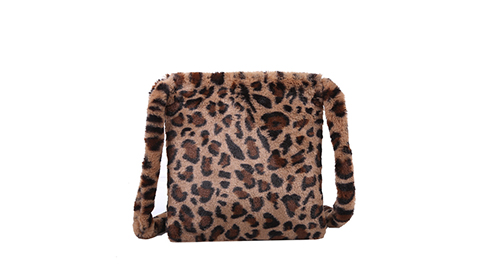 Design Wholesale Price High Quality Fashion Korean Chic Hot Selling Ins Leopard Fuzzy Cross Body Bag
