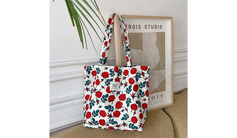 Tote Bag Large Capacity Foreign Fashion Floral Canvas Single Shoulder Bag