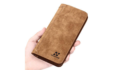 Men's Long PU Leather Slim Wallet Card Holder billfold Wallet