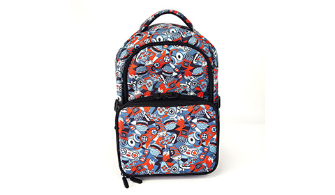 cartoon Unisex Kid's backpack with detachable removable lunch bag set