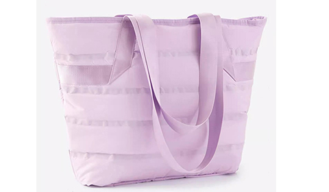 Trendy polyester puffy tote bag for women lightweight quilt puffer bag with large capacity