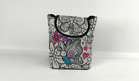 Velcro Flap DIY Colorful Painting Graffiti Bag Flowers and Bee