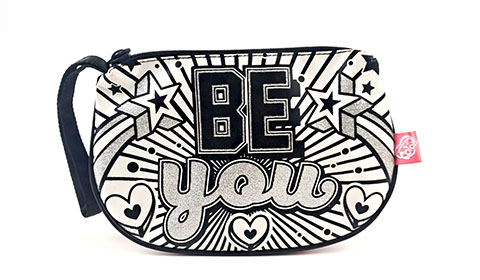 Casual Trendy Pouch Bag with Zipper Pocket Graffiti Design for Kids