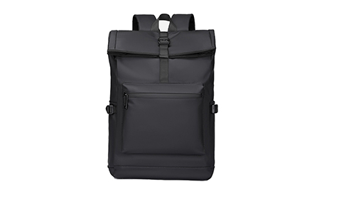 Cross border men's backpack with fashionable rolled edges, trendy and cool commuting, business computer backpack, large capacity student backpack