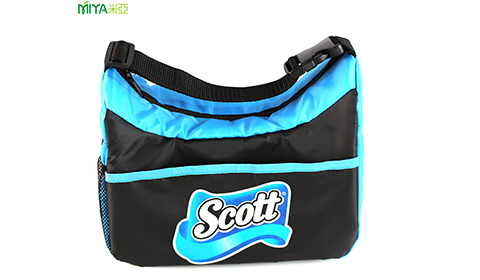 Portable Handheld Lightweight Blue Black Color Contrast Insulated Ice Bag One Shoulder Handbag Cold Meal Bag Freshness Bag