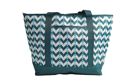 Classic wave crossbody storage tote bag, large capacity ice pack, outdoor travel waterproof meal bag