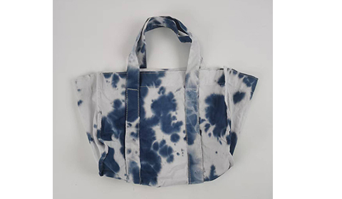 Blue Tie Dye Artistic Style Canvas Tote Handbag Women Fashion Large Capacity Durable Cotton Shopping Bag