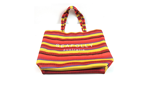 Colorful Striped Shopping Bag Fashion Tote Bag Women Big-capacity Travel Bag